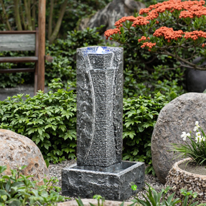 Wasserfall brunnen aus natürlichem Granitstein im Freien Rechteckiges <span class=keywords><strong>Bali</strong></span>-Becken mit fließendem Wasserspiel für Garten ornamente - Product Image 1