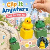 Porte-clés numérique personnalisé en forme de canard, imprimé UV, avec LED et fonction de couinement, jouet anti-stress à pression, souvenir créatif