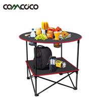 Table de pique-nique pliante moderne et légère en tissu Oxford 600D, avec 4 porte-gobelets, sac de transport, structure métallique durable, mobilier d'extérieur pour utilisation en parc