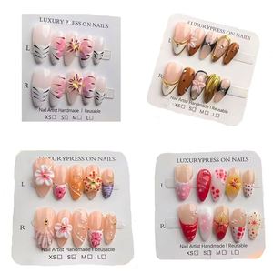 <span class=keywords><strong>Uñas</strong></span> Postizas Acrílicas de Lujo Hechas a Mano, <span class=keywords><strong>Uñas</strong></span> Artificiales de Alta Calidad, Elegantes y Modernas para los Dedos - Product Image 1