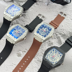 Nouvelle tendance de la mode transfrontalière montre d'affaires pour hommes guerrier noir cristal de saphir à quartz creux 43mm acier inoxydable Seiko - Product Image 1