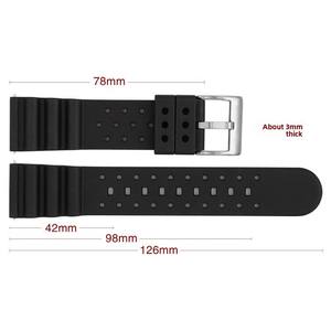 Bracelets de montre en silicone fluororubber imperméables de haute qualité pour montres universelles de 18 mm, 20 mm, 22 mm, 24 mm, bracelet de plongée - Product Image 4