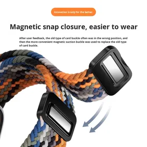 Correa de Reloj de Nuevo Estilo para <span class=keywords><strong>Apple</strong></span> <span class=keywords><strong>Watch</strong></span> 11, Cierre Magnético, Correa de Reloj de Nailon Trenzado - Product Image 4
