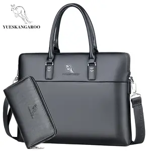 YUESKANGAROO Y004 Luxury Designer Handbags Famous Brand Men's Genuin Leather Business Briefcase And Wallet Kit Purses And Handbags For Men