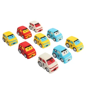 Conjunto de brinquedos para carros de plástico retrátil, mini veículo urbano para crianças, 9 peças, divertido