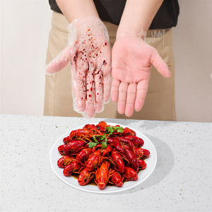 Hongyan Disposable Pe <b>Gloves</b> Food Grade Transparent For Crayfish Handling And Catering Use - Product Image 1