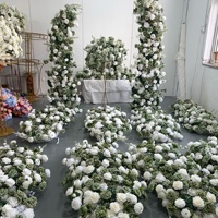 Nouveaux Chemins de Table et Centres de Table Arc en Cerceau Faits Main, Écologiques, pour Intérieur/Extérieur, Motif Fleurs de Rose Artificielles – Collection Nouvel An (Direct Usine)