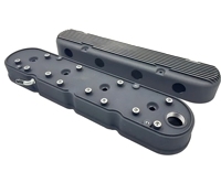 Couvercles de soupapes noirs à ailettes en aluminium avec supports de bobine et couvercles pour LS1 LS2 LS3 LS6 LS7 5.7 6.0 6.2L