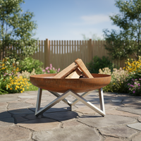 Bol à feu d'extérieur en demi-sphère robuste, fabriqué en Chine, pour brûler du bois, idéal pour la cour, le patio et le jardin
