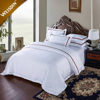 Linge de lit en coton blanc pur, vente en gros, queen size, ensembles de couette, literie de luxe