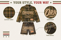 Ensemble 2 pièces personnalisé de haute qualité : Chemise à carreaux avec logo et short en jean, orné de strass, boutons décoratifs, survêtement court pour homme
