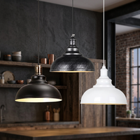 Lampu Gantung Industrial Modern Farmhouse dengan Kap Besi LED, Dapat Diredupkan, Dapat Disesuaikan, Pemasangan Mudah, Perlengkapan Lampu Plafon Gantung