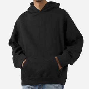 Streetwear de créateur de luxe à épaules tombantes pour hommes Pullovers imprimés en éponge française personnalisés de haute qualité Sweat à capuche essentiel uni en coton - Product Image 2