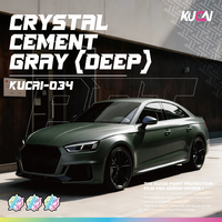 KUCAI 5*59FT Stiker Mobil Pelindung Cat Transparan PET Kristal Abu-abu (Dalam) Pembungkus Vinyl