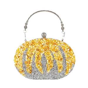 Bolso de Mano de Cristal con Forma de Rosa para Fiesta de Graduación, Bolso de Mano Brillante con Purpurina, Bolso de Mano de Cristal - Product Image 2