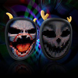 Nouveau Masque Lumineux LED à Écran Couleur Contrôlable par Montre Intelligente pour Soirée d'Halloween, Bar et Accessoires de Changement de Visage - Product Image 5