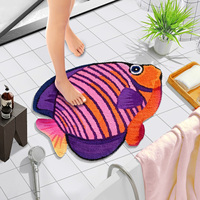 Articles de décoration pour le salon Tapis tuftés personnalisés Absorbant Anti-dérapant Moelleux Doux Mignon Tapis en forme de poisson Tapis lavable de luxe