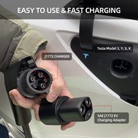 Olink Chargeur de voiture électrique Accessoires Adaptateur Plug 60amp 250v Ac Compatible Sae J1772 vers Tesla Adaptateur de charge