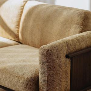 Nordic Solid <b>Wood</b> <b>Sofa</b> Upholstered Two Seat Couch Modern Minimalist Living Room Bedroom Furniture - Product Image 3