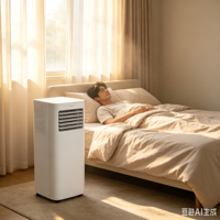Climatiseur portable uniquement pour le refroidissement, jusqu'à 9000 BTU/h, classe d'efficacité énergétique A, télécommande pour utilisation en chambre
