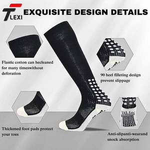 Light Pink High Quality Kids Youth Soccer <b>Sock</b> Non-Slip Knitted Football Cuff with Custom Print Summer Sweat Bottom Body - Product Image 5