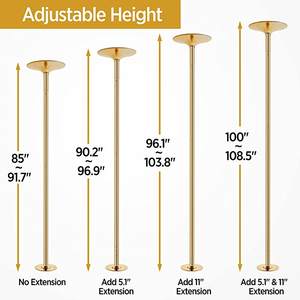 <span class=keywords><strong>Barre</strong></span> de <span class=keywords><strong>Pole</strong></span> <span class=keywords><strong>Dance</strong></span> Rotative <span class=keywords><strong>Portable</strong></span> et Renforcée Dorée pour la Maison - Product Image 4