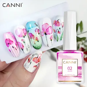 CANNI 24 colors blooming ink nail salon high quality nail polish soak off glitter flower polish 24 colors nail ink