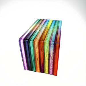 Protection de carte en TPU à dégradé de couleur et paillettes pour panneau arrière, avec plaque noire en acrylique transparent pour cartes P/<span class=keywords><strong>SA</strong></span> - Product Image 3