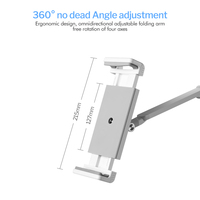 Support de bureau multifonctionnel en alliage d'aluminium et silicone, pivotant à 360 degrés, réglable en hauteur, certifié CE, avec pince de sécurité pour métal
