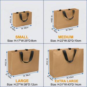 Bolsas de Papel Kraft Negras y Blancas de Lujo en 4 Tamaños con Asas de Listón para Boutique de Ropa, Comercio Minorista, Pequeñas Empresas y Empaque de Regalos - Product Image 4