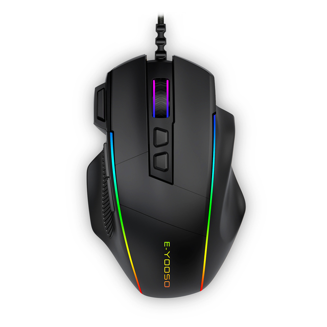 Best Factory Price  Custom LOW MOQ Ergonomic High Speed Wired Gaming Mouse 12400 DPI RGB Running Backlight Wired  Gaming Mouse