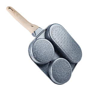 Sartén para huevos de <span class=keywords><strong>aluminio</strong></span> <span class=keywords><strong>fundido</strong></span> a presión, taza de 3 secciones, sartén antiadherente para huevos, 3 en 1, sartén antiadherente dividida, 3 divisores - Product Image 5