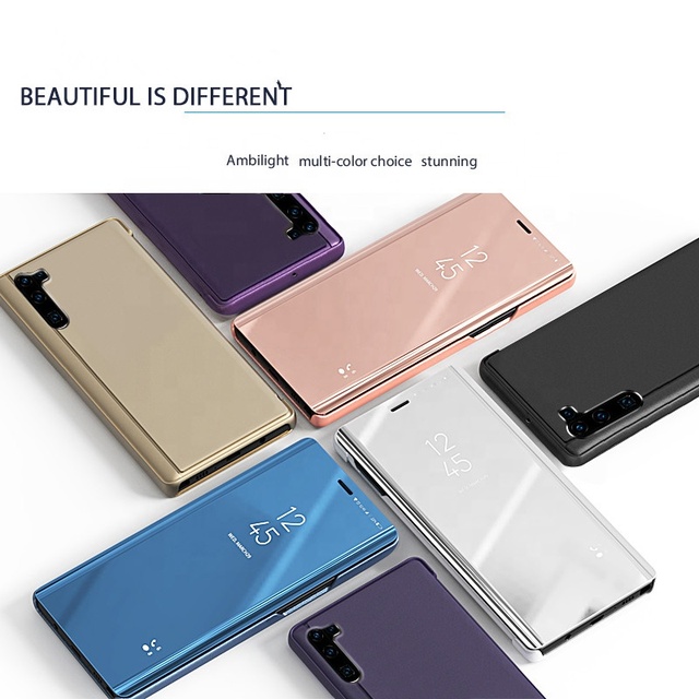 Phone Case for One Plus Nord 2T N200 8 7T 6 Pro Mirror Smart Flip Shockproof Holder Standing Protect Cover for Nothing Phone 1