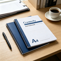 Cuaderno Espiral A4 OEM ODM con Cubierta Lisa, Logotipo Personalizado Impreso, Cuaderno Rayado para Regalo Promocional Corporativo, Diario al por Mayor