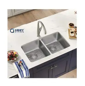 Lavello da cucina a doppia vasca in acciaio inossidabile profondo di alta qualità