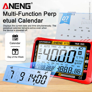 มัลติมิเตอร์แบบมืออาชีพ 613 จอแสดงผลดิจิตอลอัจฉริยะ มัลติมิเตอร์ 3-in-1 ปฏิทิน เครื่องวัดอุณหภูมิ และเครื่องวัดความชื้น เครื่องมืออเนกประสงค์ - Product Image 3