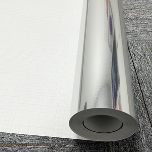 Hochglänzende Spiegelsilber-PVC-Klebefolie Rückstandsfrei UV-Beständig für Büro-Wandmarkenlogo Innenbeschriftung - Product Image 2