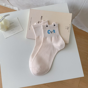 2026年卸売漫画キュートな猫デザイナーソックスコットンカワイイ原宿女性用ソックス - Product Image 3