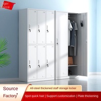 Armoire en acier moderne et simple, vestiaire pour le personnel, dortoir, casier multi-portes, salle de bain, vestiaire de gym, rangement pour vêtements, armoire à clé