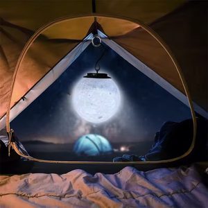 USB Rechargeable ABS <b>Battery</b> LED 3D Moon Modern Portable Camping <b>Lamp</b> Outdoor Warm White Dimmable Night Light Tent/Garden/Hiking - Product Image 3