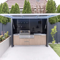 Cuisine extérieure complète avec armoires pour barbecue intelligentes en finition argent brossé en gros