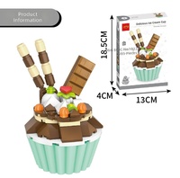 Ensemble de blocs de construction à petites particules, modèle de tasse à crème glacée, jouet miniature, échelle 1:8, ensemble de 40 tasses à dessert, boîte cadeau, puzzle