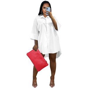 Vestido Blusa Feminina Plus Size <span class=keywords><strong>5XL</strong></span> com Botões, Solto e Oversized, Estilo Clássico Casual - Product Image 6