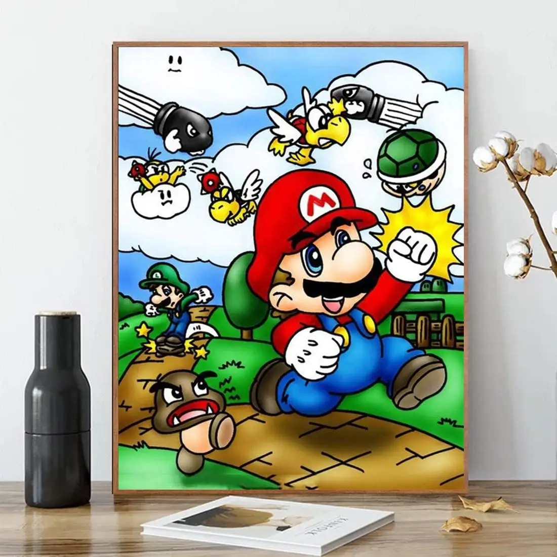 Paint by Numbers Kits for Adults Kids DIY Painting by Numbers Super Mario DIY Canvas Painting by Numbers Acrylic Painting