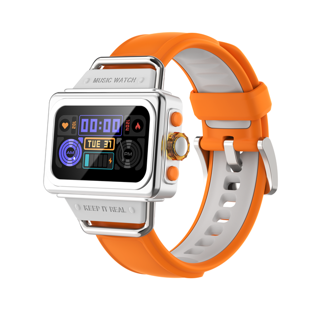 1.47" Unique Design Music Smartwatch,1 ATM Waterproof with Blood Oxygen Saturation, Blood Pressure, Sleep Tracking TWS
