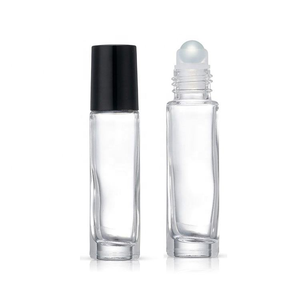 Bouteilles roll-on en verre transparentes personnalisables de 10 ml et 15 ml avec bille roulante en acier inoxydable pour gloss à lèvres avec capuchon - Product Image 2