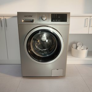Lave-linge frontal électrique mécanique 10 kg en acier inoxydable avec drainage par gravité, 1400 tr/min, classe d'efficacité énergétique, usage domestique - Product Image 3