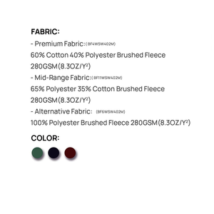 제조업체 맞춤 남성 의류 CVC 브러시드 후디 60% 면 40% 폴리에스터 브러시드 플리스 코트 겨울 하이킹용 - Product Image 2
