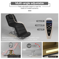 Madamcenter Chaise de lit électrique pour salon de beauté rose avec cama de Belleza réglable et boutons de commande au pied