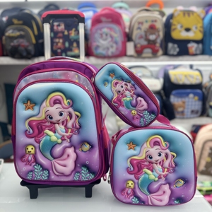 Nuevo Set de 3 Piezas de <span class=keywords><strong>Mochila</strong></span> Escolar <span class=keywords><strong>con</strong></span> Ruedas de 16 Pulgadas y Dibujos Animados en 3D para Niños y Niñas <span class=keywords><strong>con</strong></span> Estuche y Lonchera - Product Image 5